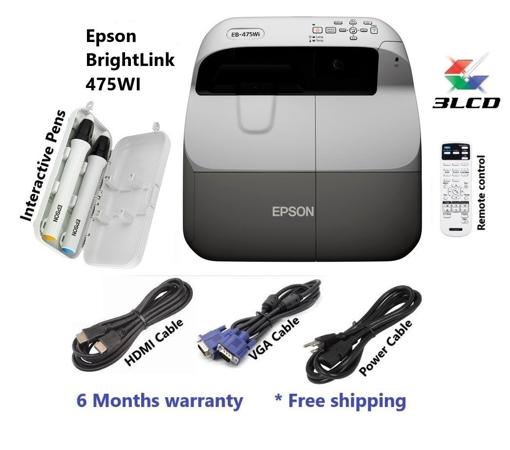 Epson BrightLink 475Wi Interactive WXGA 3LCD Projector_Refurbished