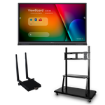 ViewSonic IFP7552-E2 ViewBoard Bundle with 75” ViewBoard IFP7552 4K Interactive Flat Panel, a LB-WIFI-001 wireless AC Adapter, and a VB-STND-001 Mobile Trolley Cart