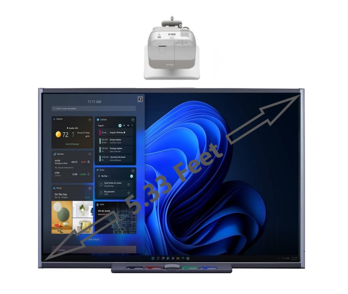 SMART Board SB600 Series Interactive Whiteboard with Projector Bundle for Home School